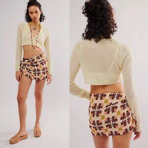 NWT New  Free People Dream Dancer Tender Yellow Cardigan Size S